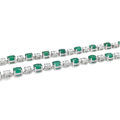 Jai's 14K White Gold Emerald & Diamond Necklace