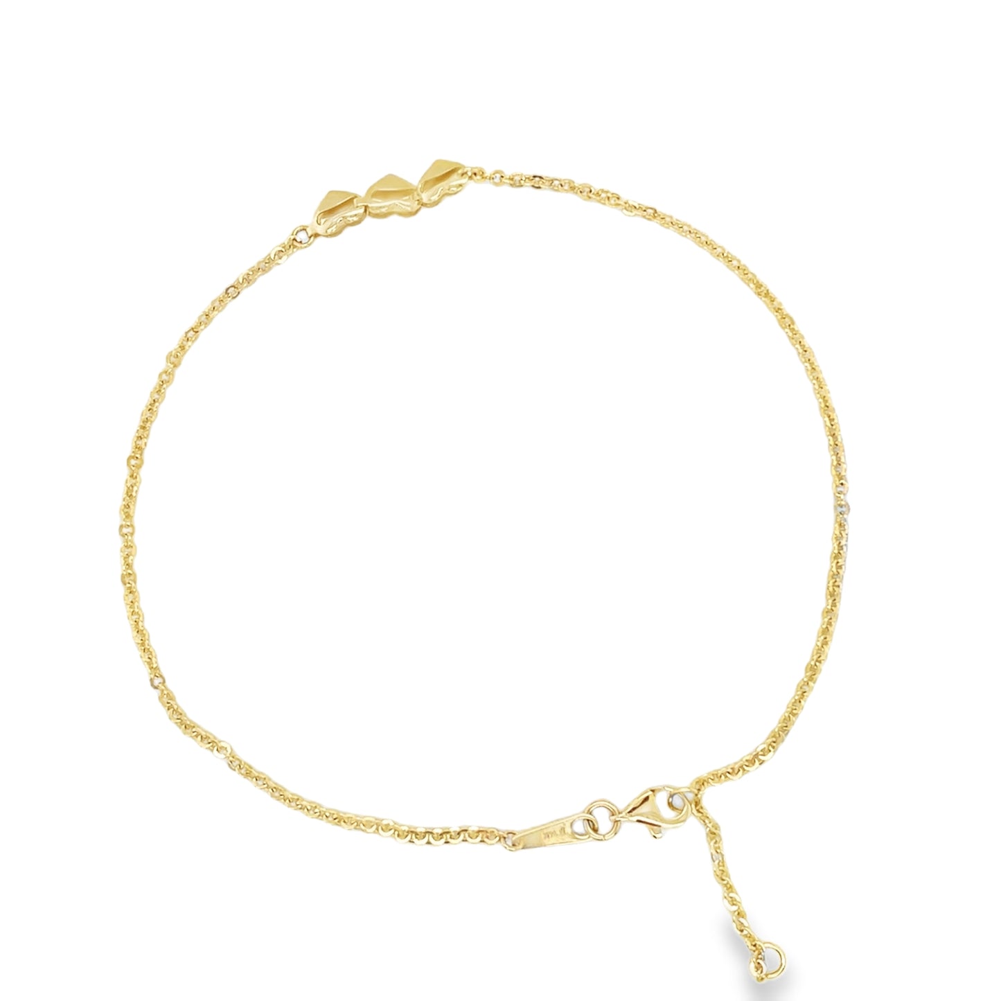 Jai's 14K Yellow Gold Hearts & Cable Chain Anklet