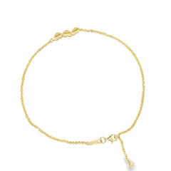 Jai's 14K Yellow Gold Hearts & Cable Chain Anklet