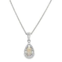 Jai's 14K White Gold Teardrop Conch Pearl & Diamond Necklace