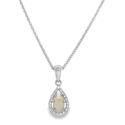 Jai's 14K White Gold Teardrop Conch Pearl & Diamond Necklace