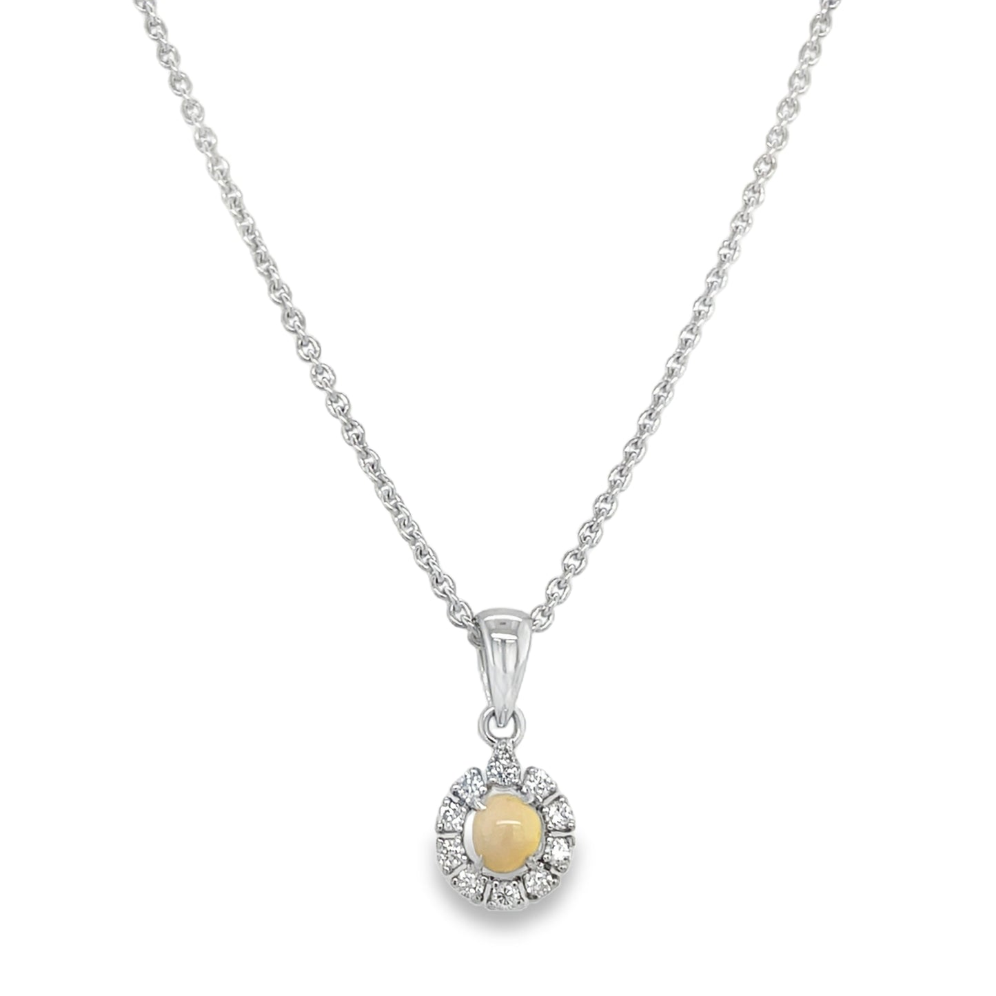 Jai's 14K White Gold Crowned Conch Pearl & Diamond Necklace