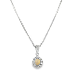 Jai's 14K White Gold Crowned Conch Pearl & Diamond Necklace