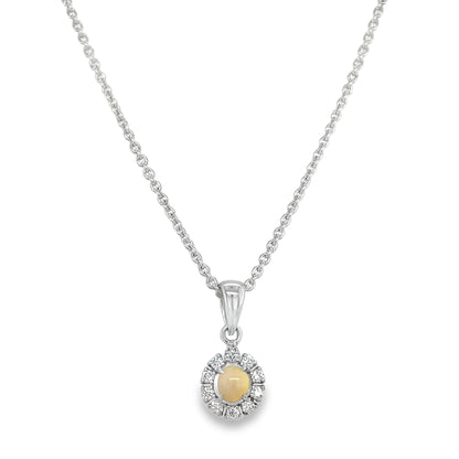 Jai's 14K White Gold Crowned Conch Pearl & Diamond Necklace