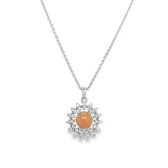 Jai's 14K White Gold Floral Conch Pearl & Diamond Necklace