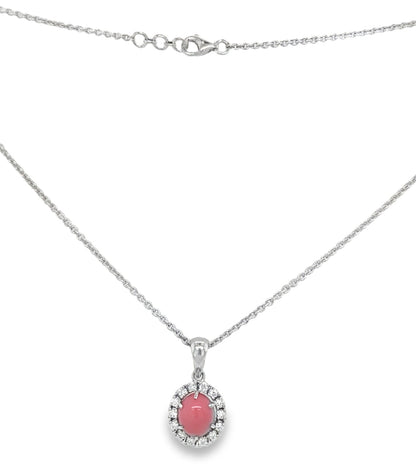 Jai's 14K White Gold Crowned Conch Pearl & Diamond Necklace