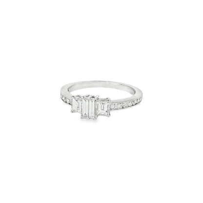 Jai's 18K White Gold Baguette-cut Diamond Engagement Ring