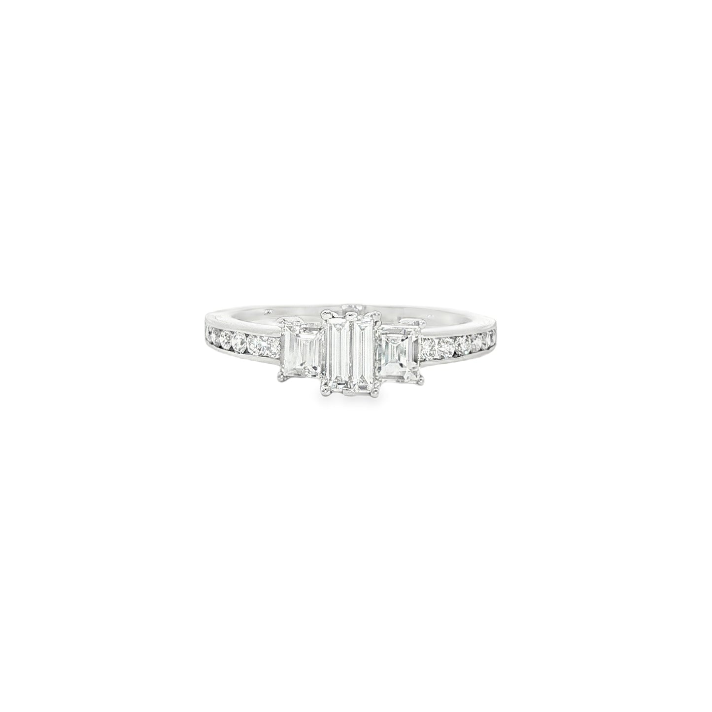 Jai's 18K White Gold Baguette-cut Diamond Engagement Ring