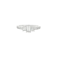 Jai's 18K White Gold Baguette-cut Diamond Engagement Ring