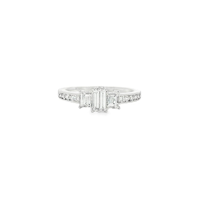 Jai's 18K White Gold Baguette-cut Diamond Engagement Ring