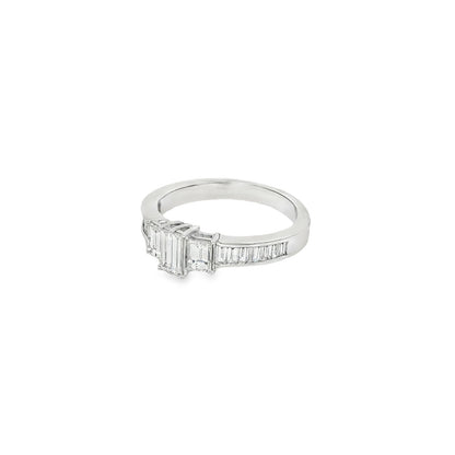Jai's 18K White Gold Baguette-cut Diamond Engagement Ring