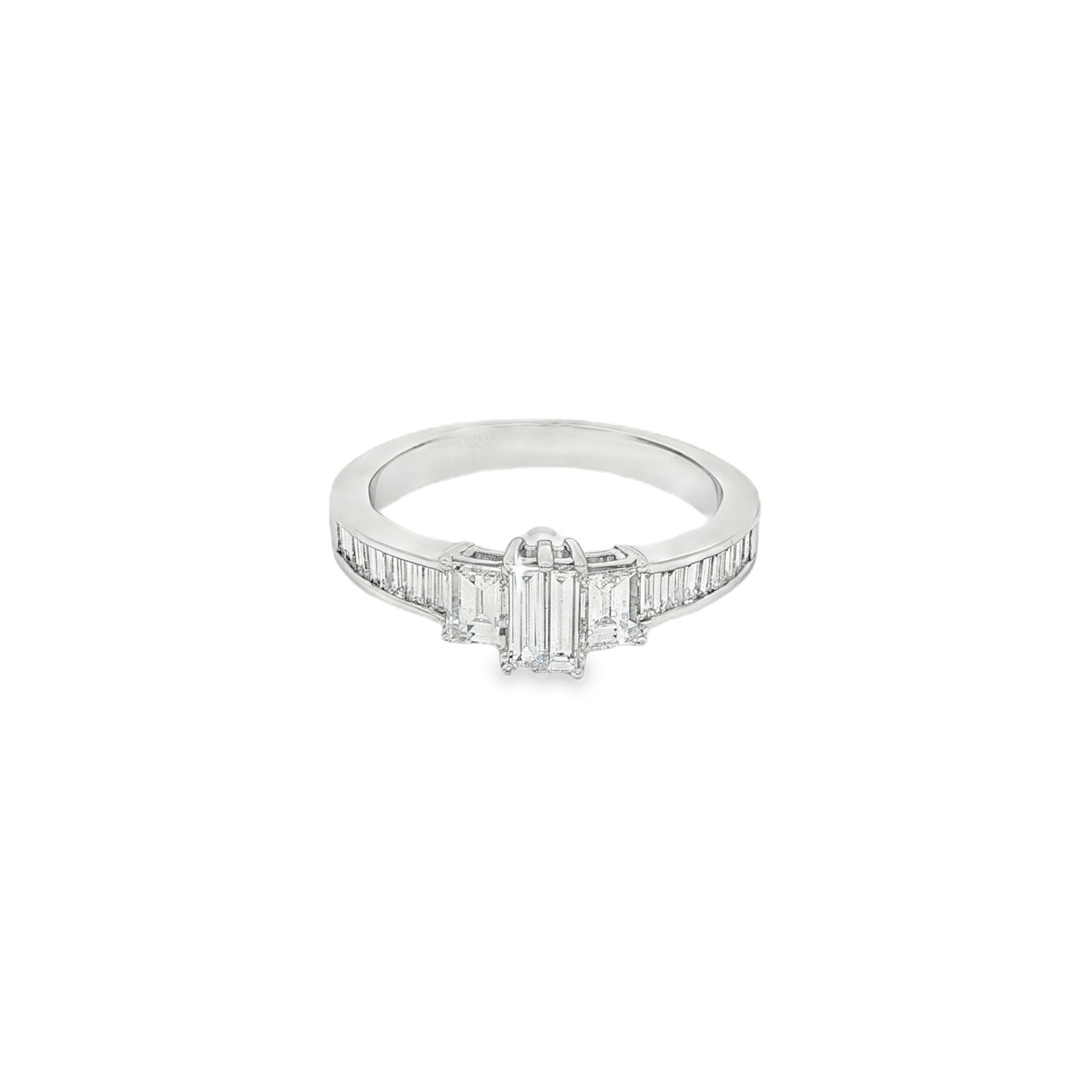 Jai's 18K White Gold Baguette-cut Diamond Engagement Ring