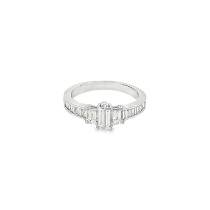 Jai's 18K White Gold Baguette-cut Diamond Engagement Ring