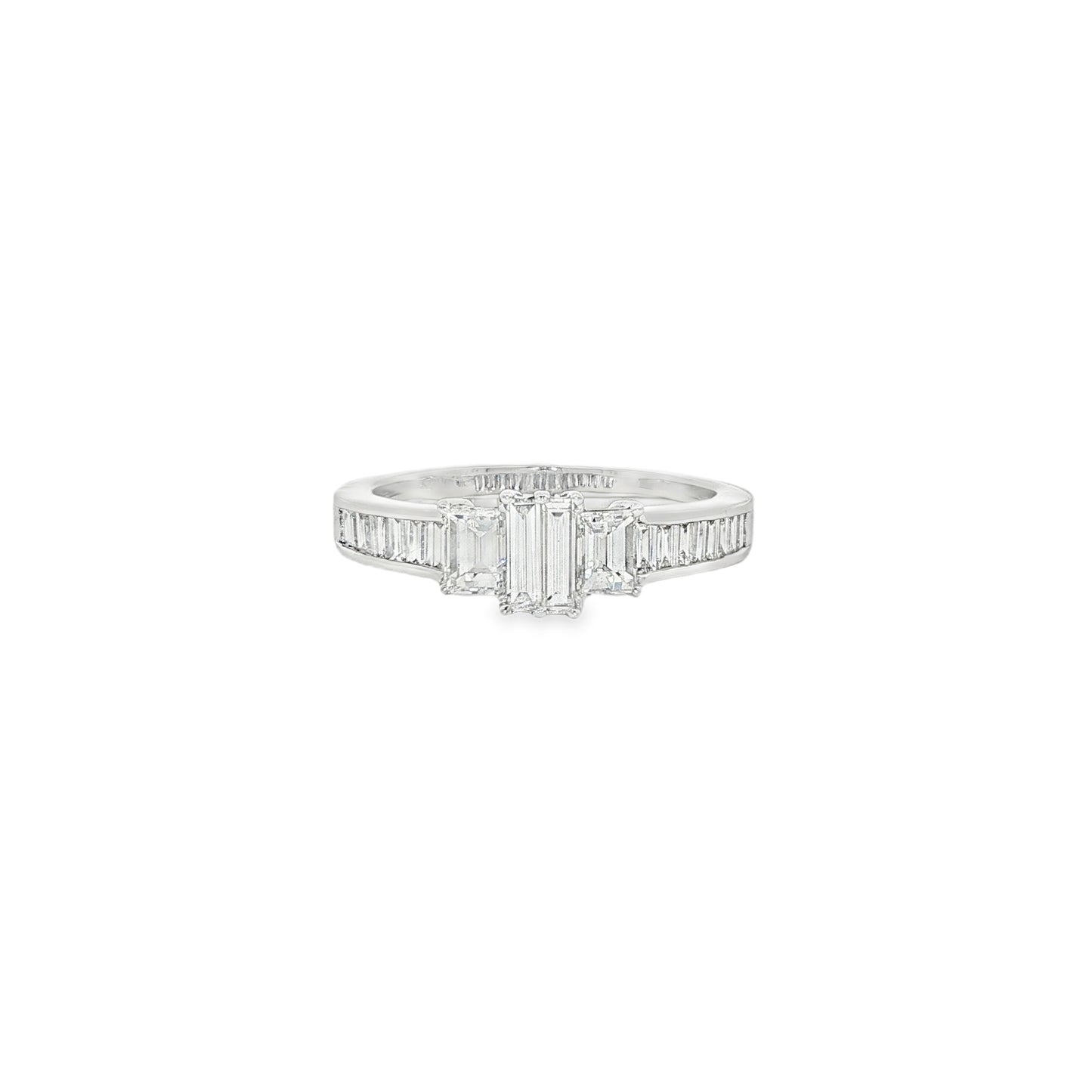 Jai's 18K White Gold Baguette-cut Diamond Engagement Ring