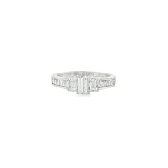 Jai's 18K White Gold Baguette-cut Diamond Engagement Ring