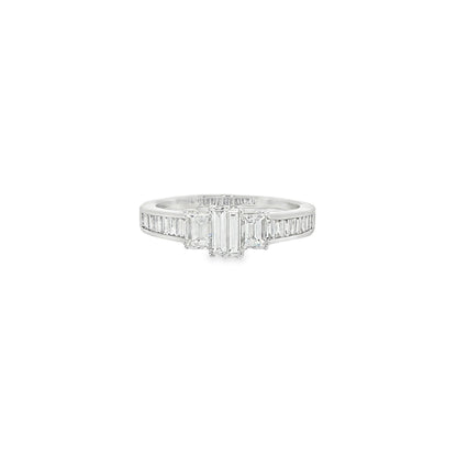Jai's 18K White Gold Baguette-cut Diamond Engagement Ring