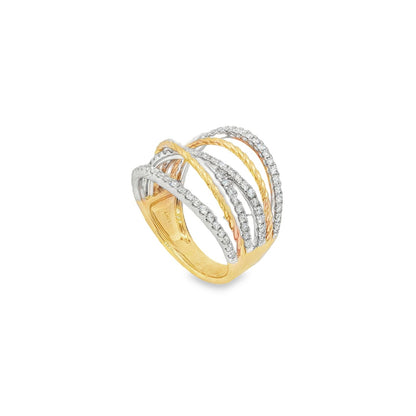 Jai's 14K Two-tone Multi-row Diamond Ring