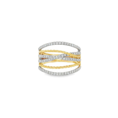Jai's 14K Two-tone Multi-row Diamond Ring