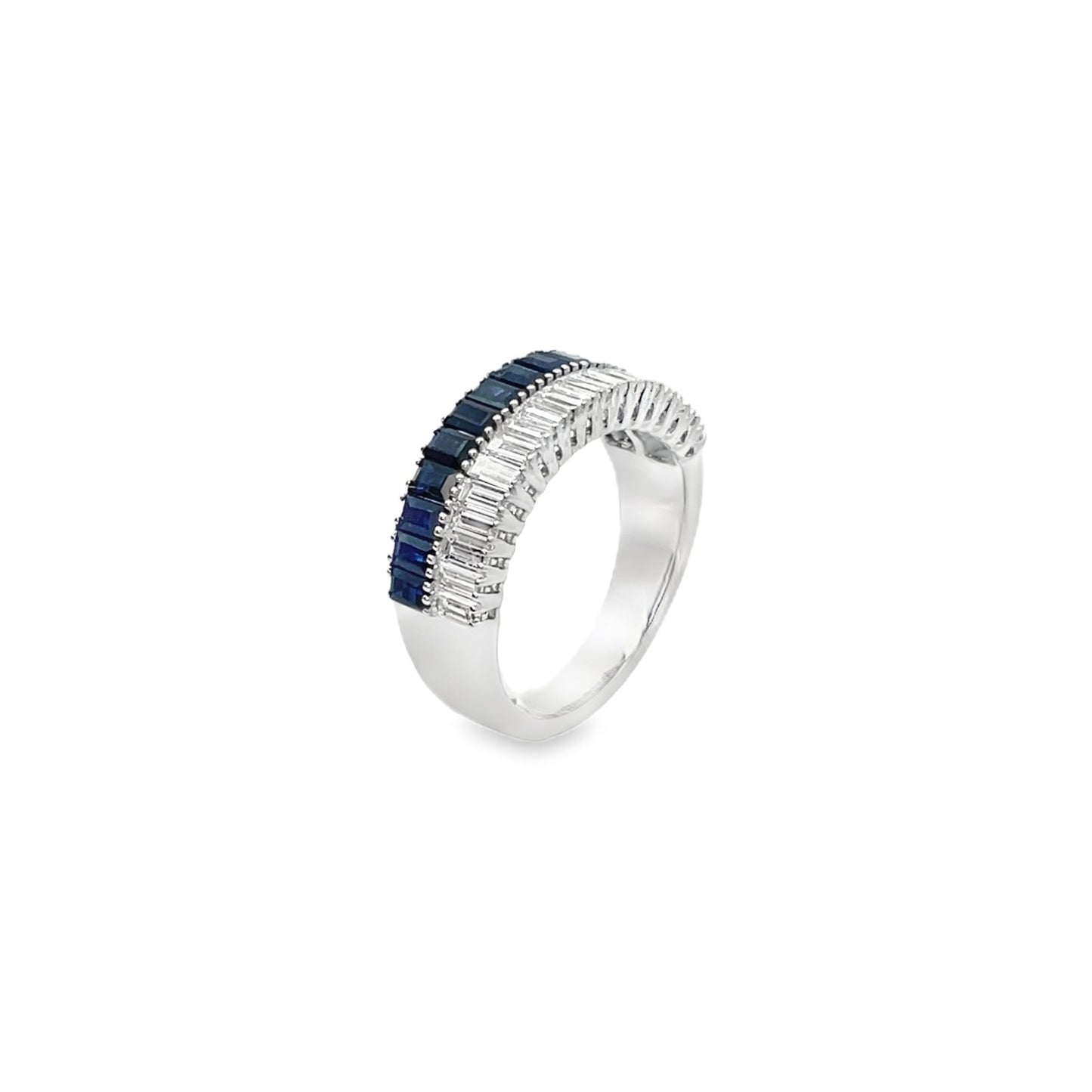 Jai's 18K White Gold Baguette-cut Sapphire & Diamond Ring