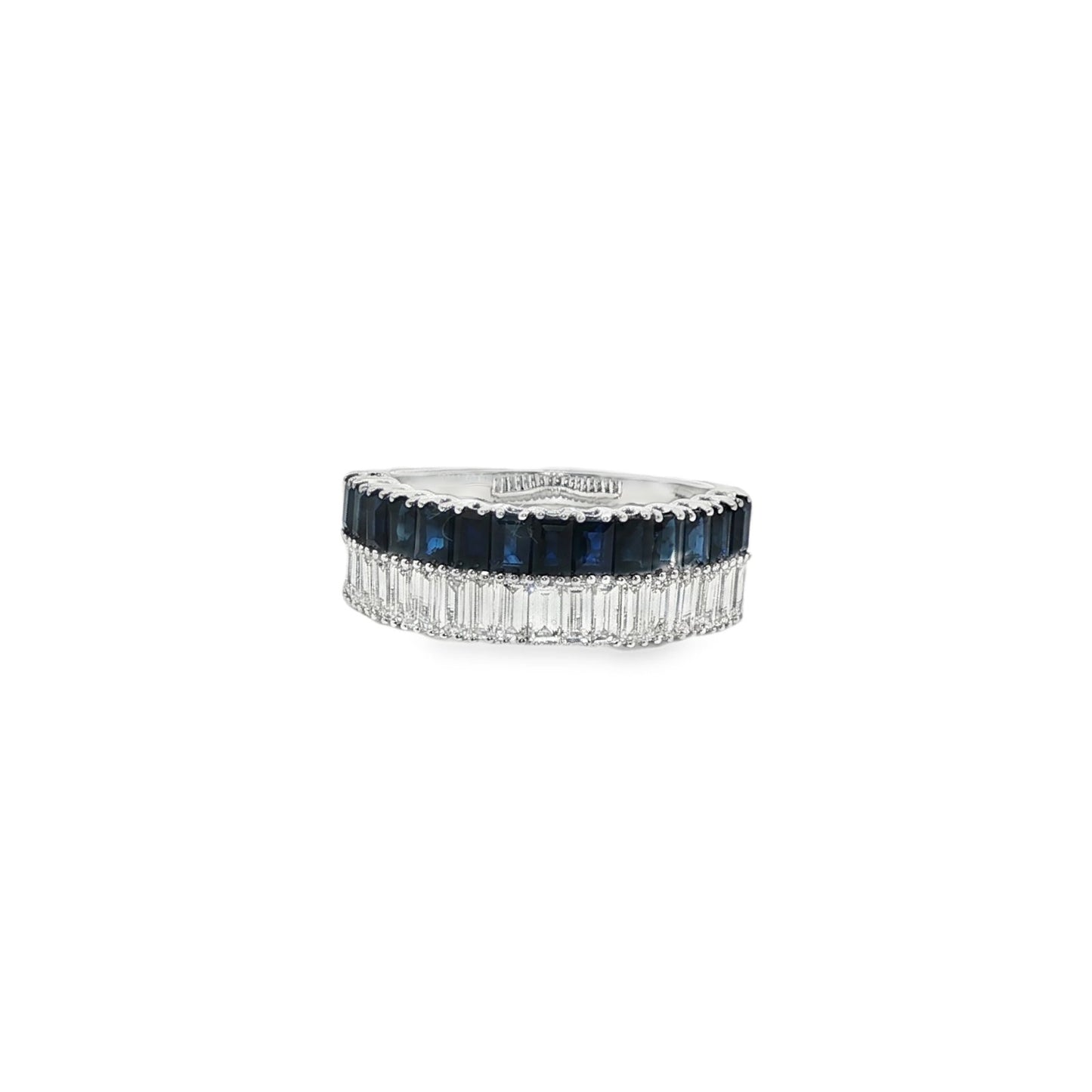 Jai's 18K White Gold Baguette-cut Sapphire & Diamond Ring