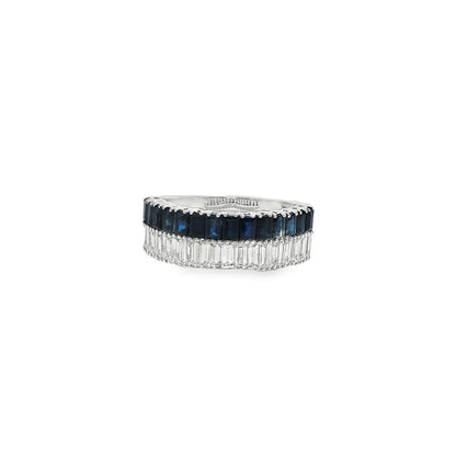 Jai's 18K White Gold Baguette-cut Sapphire & Diamond Ring