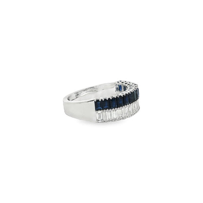 Jai's 18K White Gold Baguette-cut Sapphire & Diamond Ring