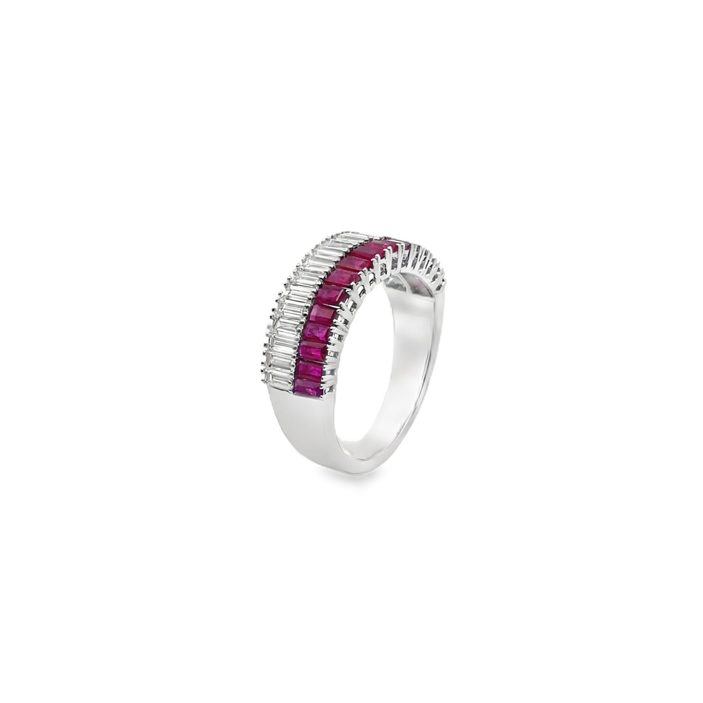 Jai's 18K White Gold Baguette-cut Ruby & Diamond Ring