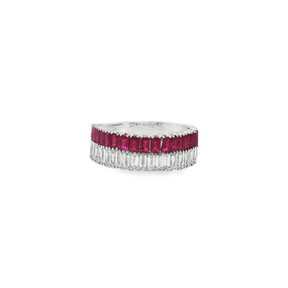 Jai's 18K White Gold Baguette-cut Ruby & Diamond Ring
