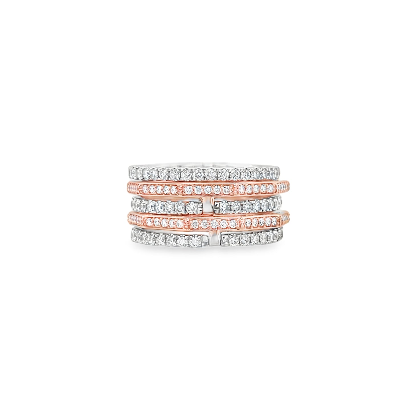 Jai's 18K Two-tone Stacked Diamond Ring