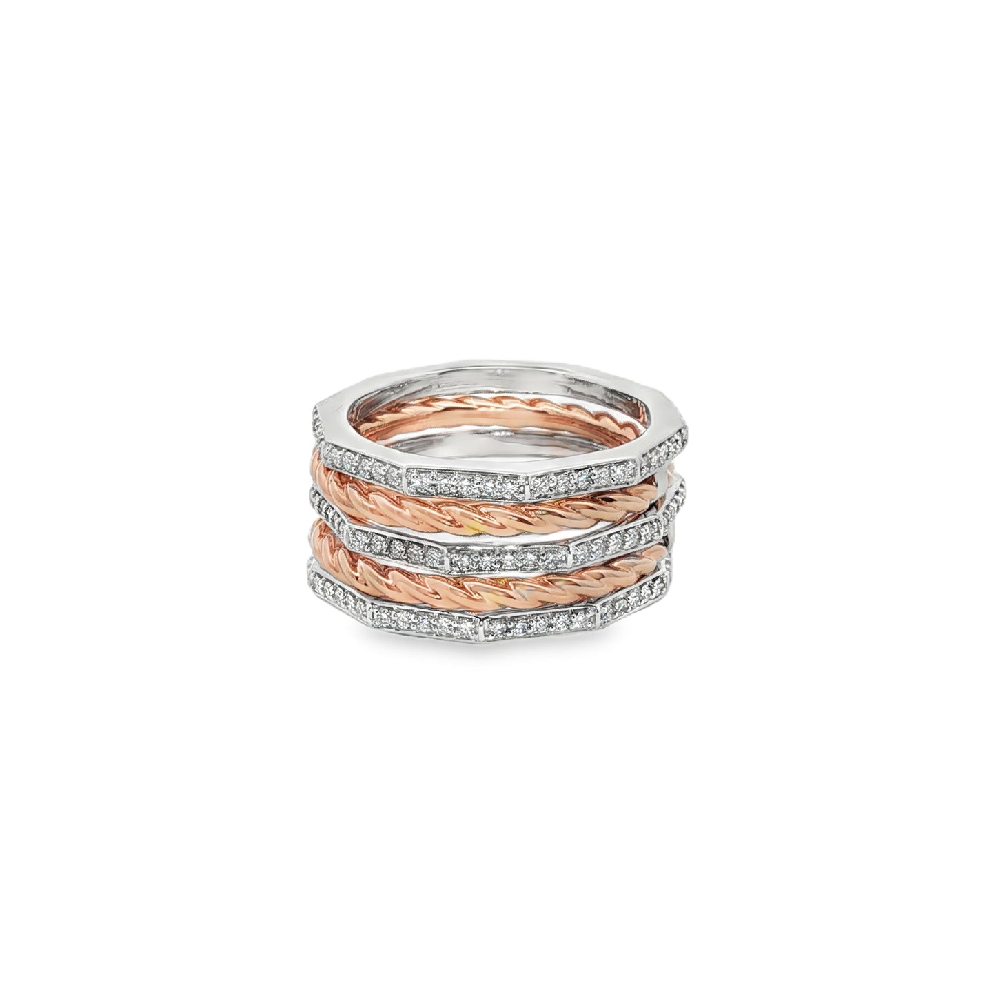 Jai's 18K Two-tone Stacked Diamond Ring