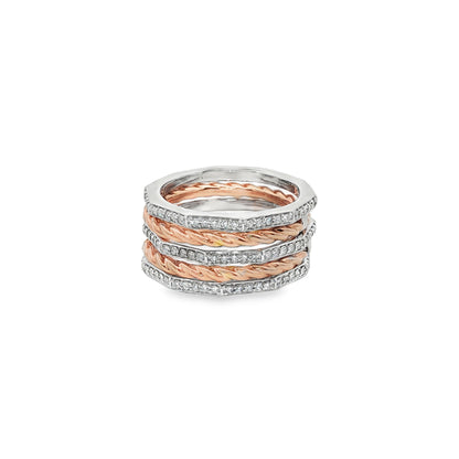 Jai's 18K Two-tone Stacked Diamond Ring
