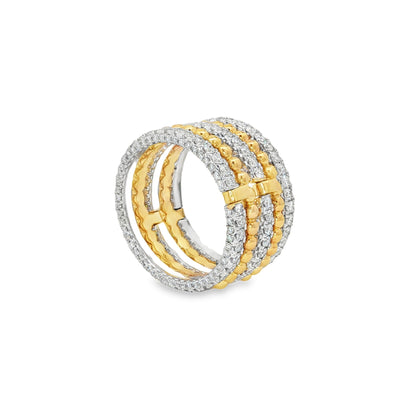 Jai's 14K Two-tone Multi-row Diamond Ring