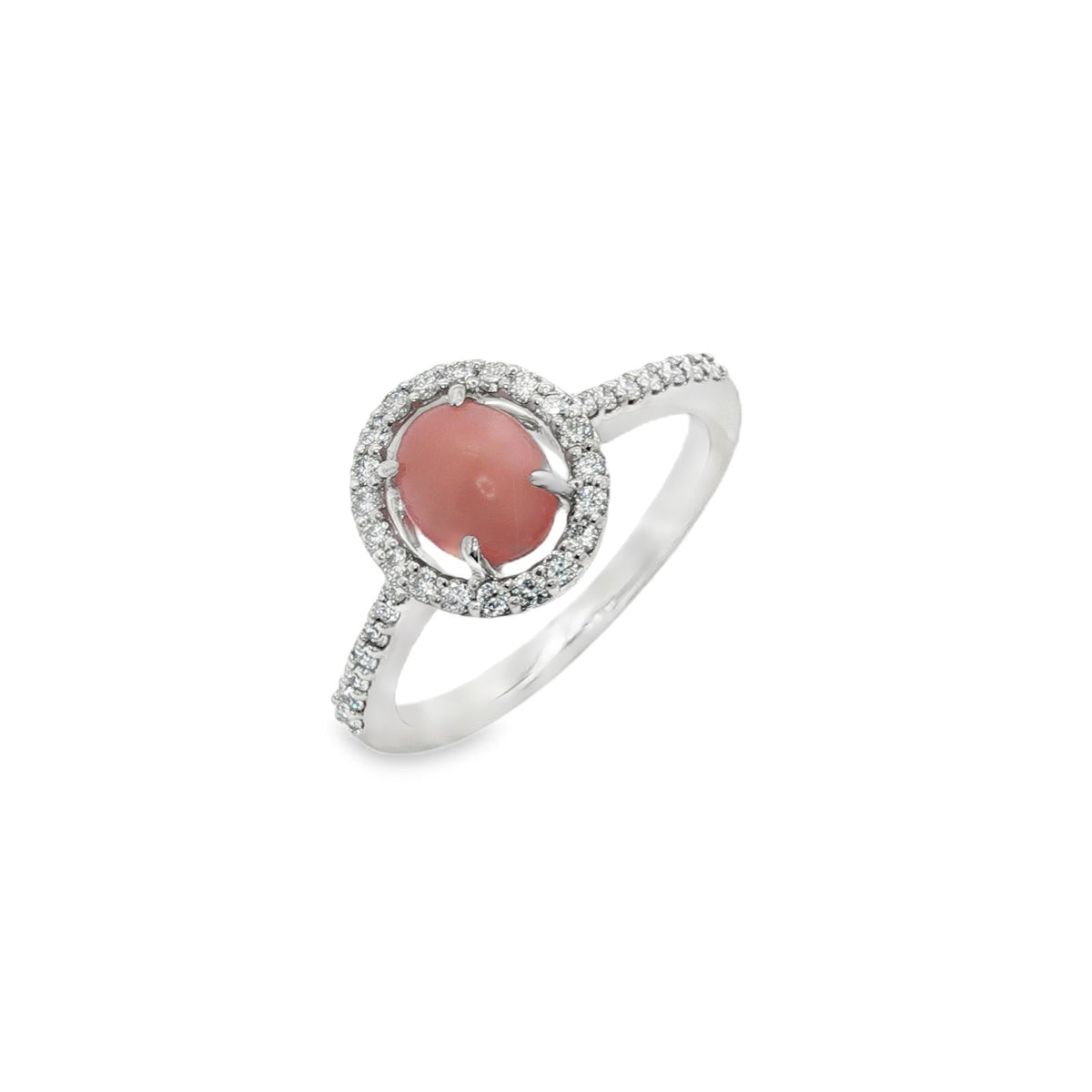 Jai's 14K White Gold Conch Pearl & Diamond Ring