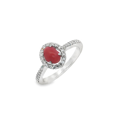 Jai's 14K White Gold Conch Pearl & Diamond Ring