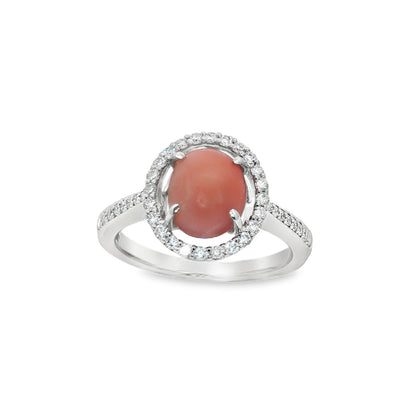 Jai's 14K White Gold Conch Pearl & Diamond Ring