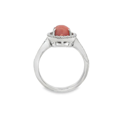 Jai's 14K White Gold Conch Pearl & Diamond Ring