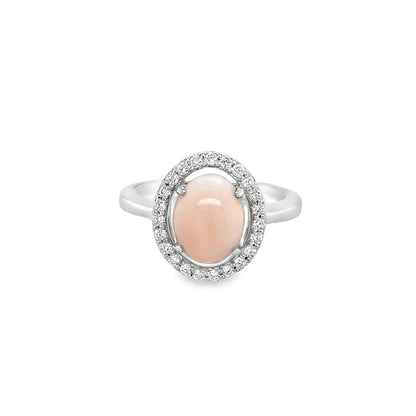 Jai's 14K White Gold Conch Pearl & Diamond Ring