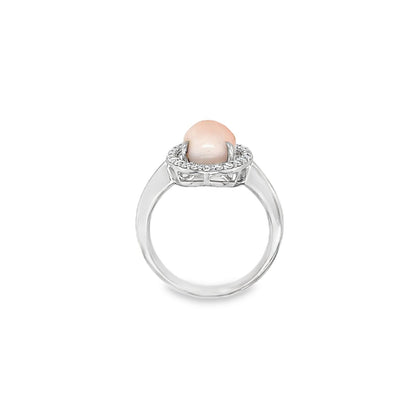 Jai's 14K White Gold Conch Pearl & Diamond Ring