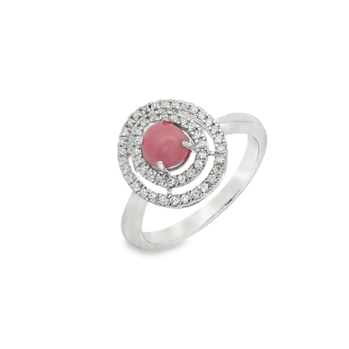 Jai's 14K White Gold Concentric Conch Pearl & Diamond Ring