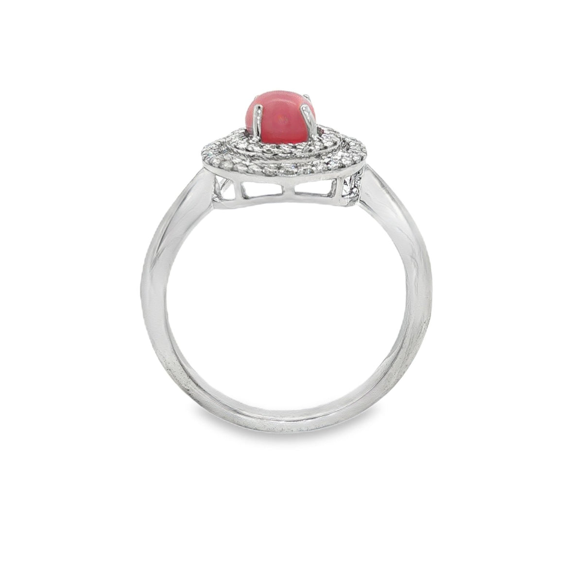 Jai's 14K White Gold Concentric Conch Pearl & Diamond Ring