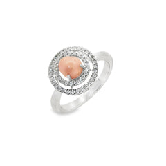 Jai's 14K White Gold Concentric Conch Pearl & Diamond Ring