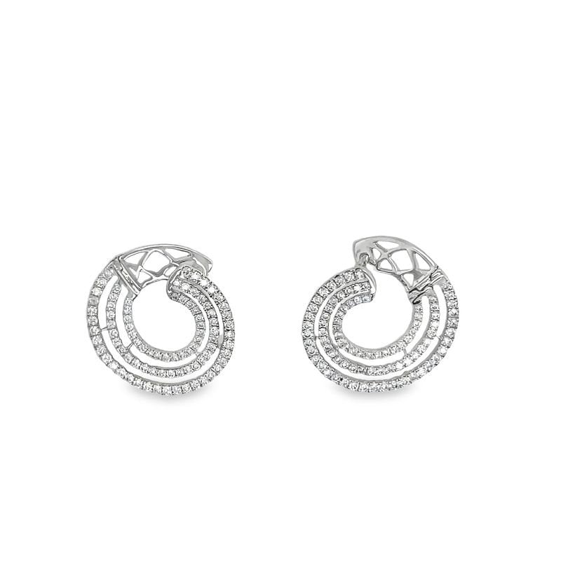 Jai's 14K White Gold Diamond Triple Spiral Hoops