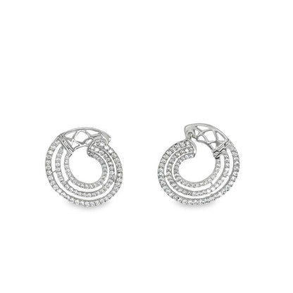 Jai's 14K White Gold Diamond Triple Spiral Hoops