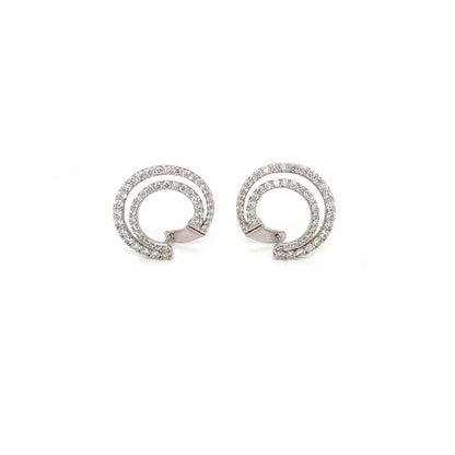 Jai's 14K White Gold Diamond Spiral Hoops