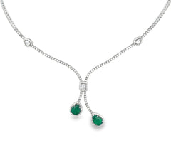 Jai's 18K White Gold Pear-cut Emerald & Diamond Necklace