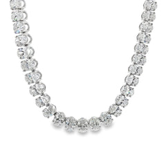 Jai's 18K White Gold Oval Diamond Tennis Necklace