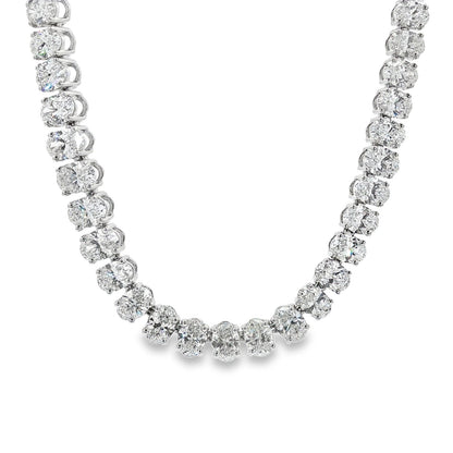 Jai's 18K White Gold Oval Diamond Tennis Necklace
