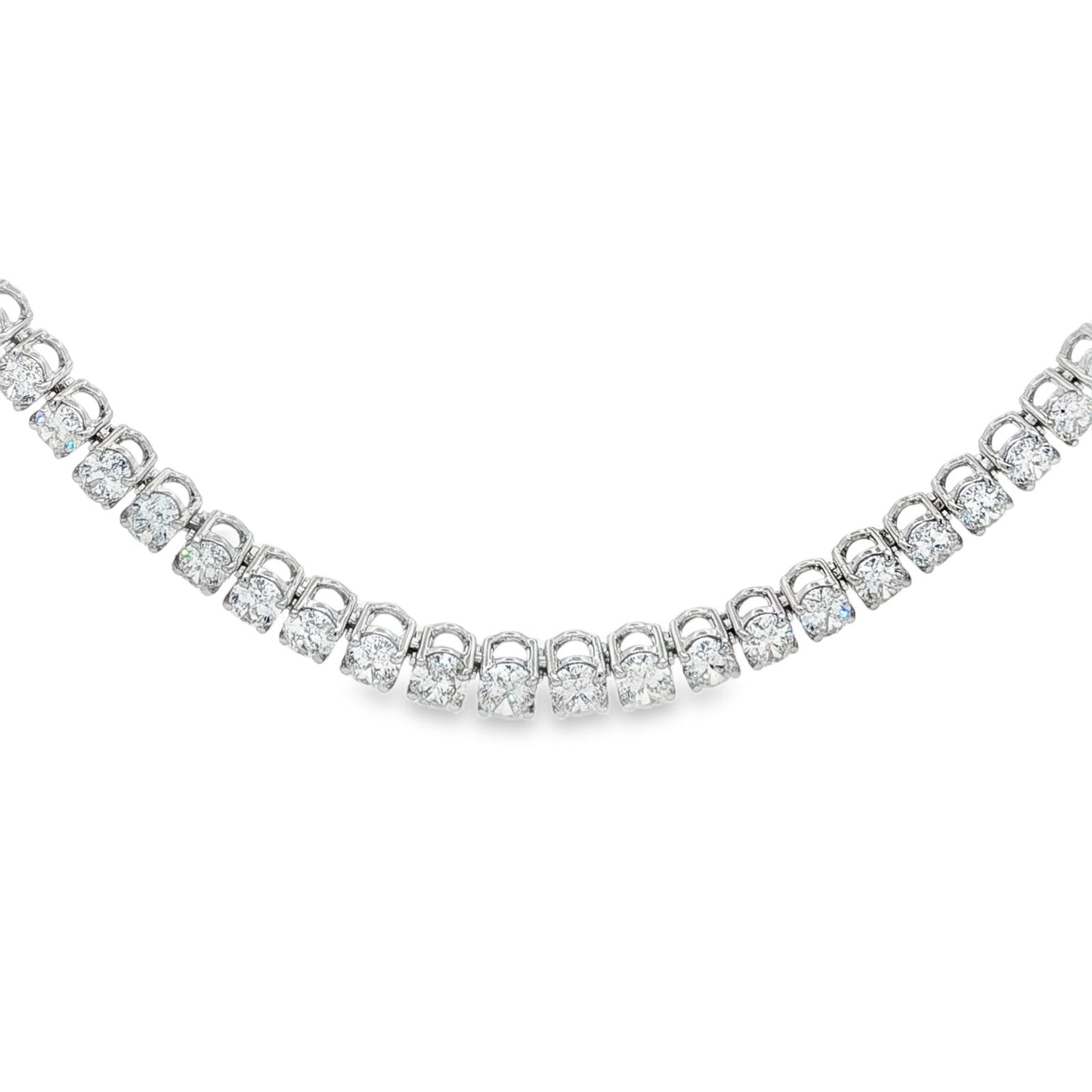 Jai's 18K White Gold Oval Diamond Tennis Necklace