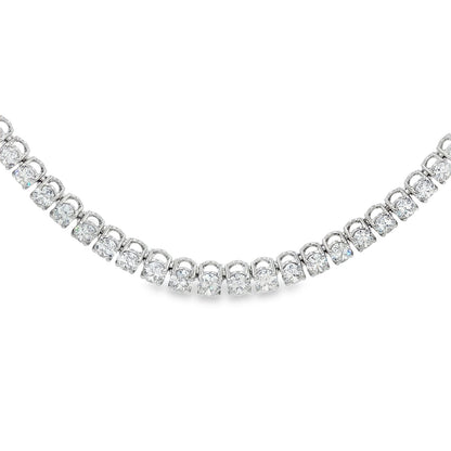 Jai's 18K White Gold Oval Diamond Tennis Necklace