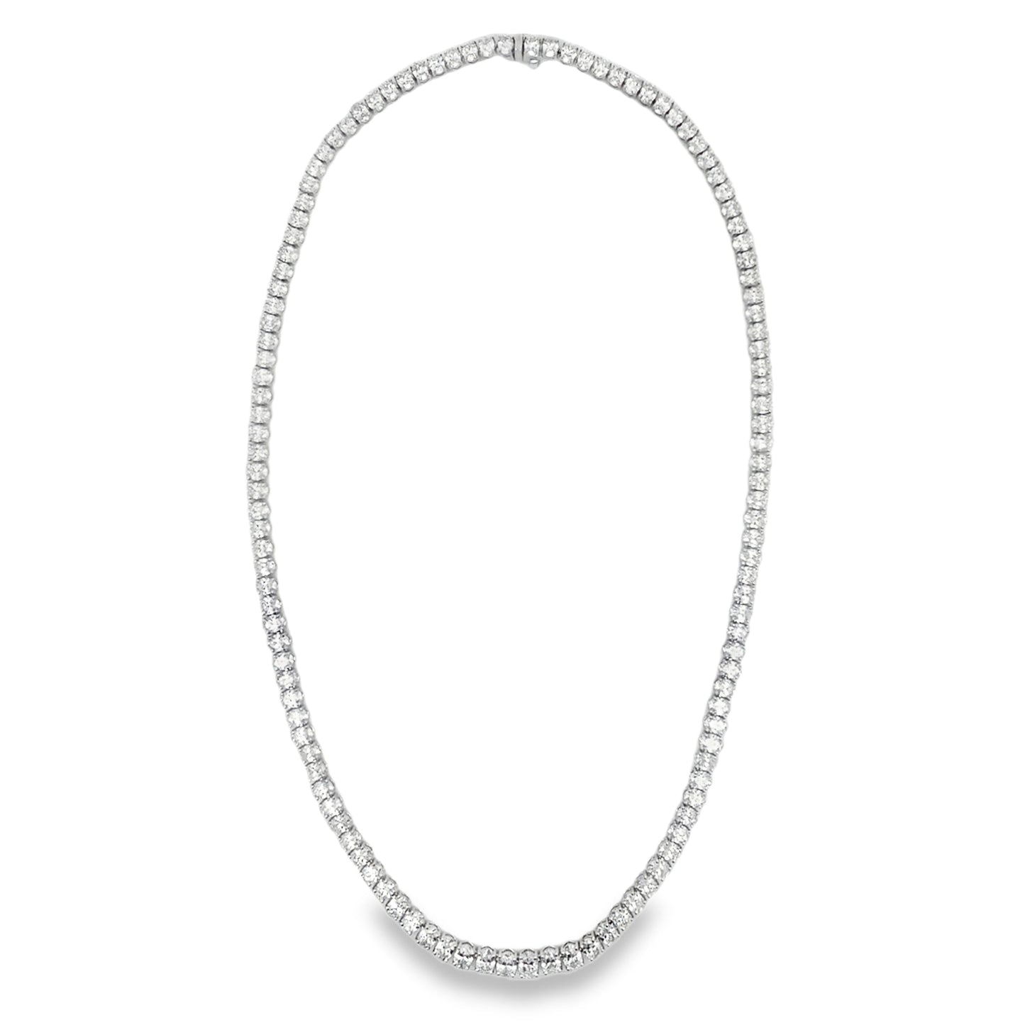 Jai's 18K White Gold Oval Diamond Tennis Necklace